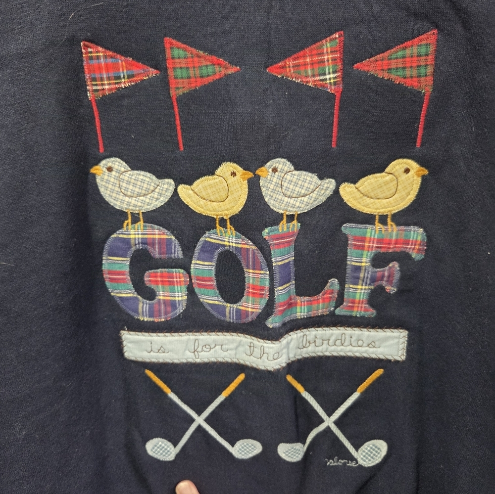 New With Tags 80s 90s Jerzees Golf Embroided "Birdies" Sweater Colorful Large - Picture 2 of 8
